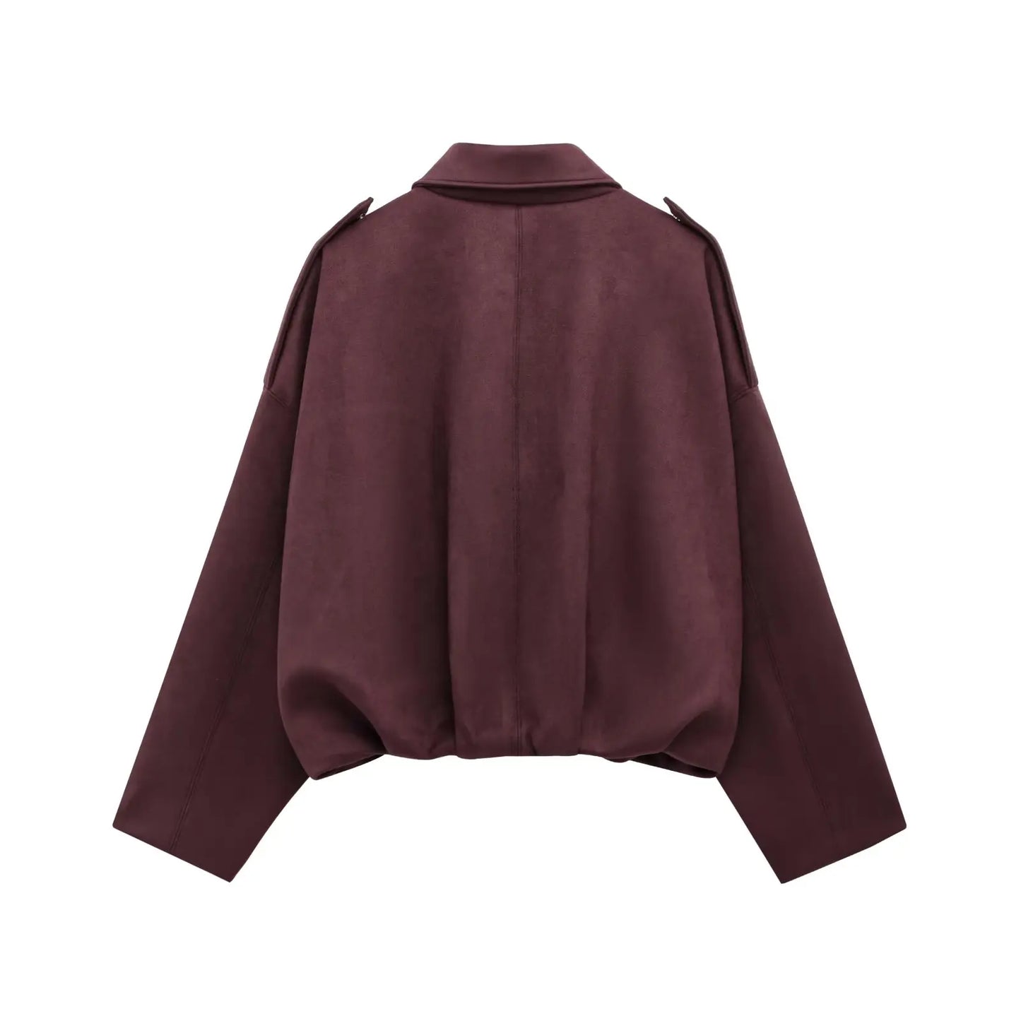 HH – veste Texture en daim pour femmes, manches longues, col rabattu, fermeture éclair élastique, bouton, solide, manteau tendance de printemps