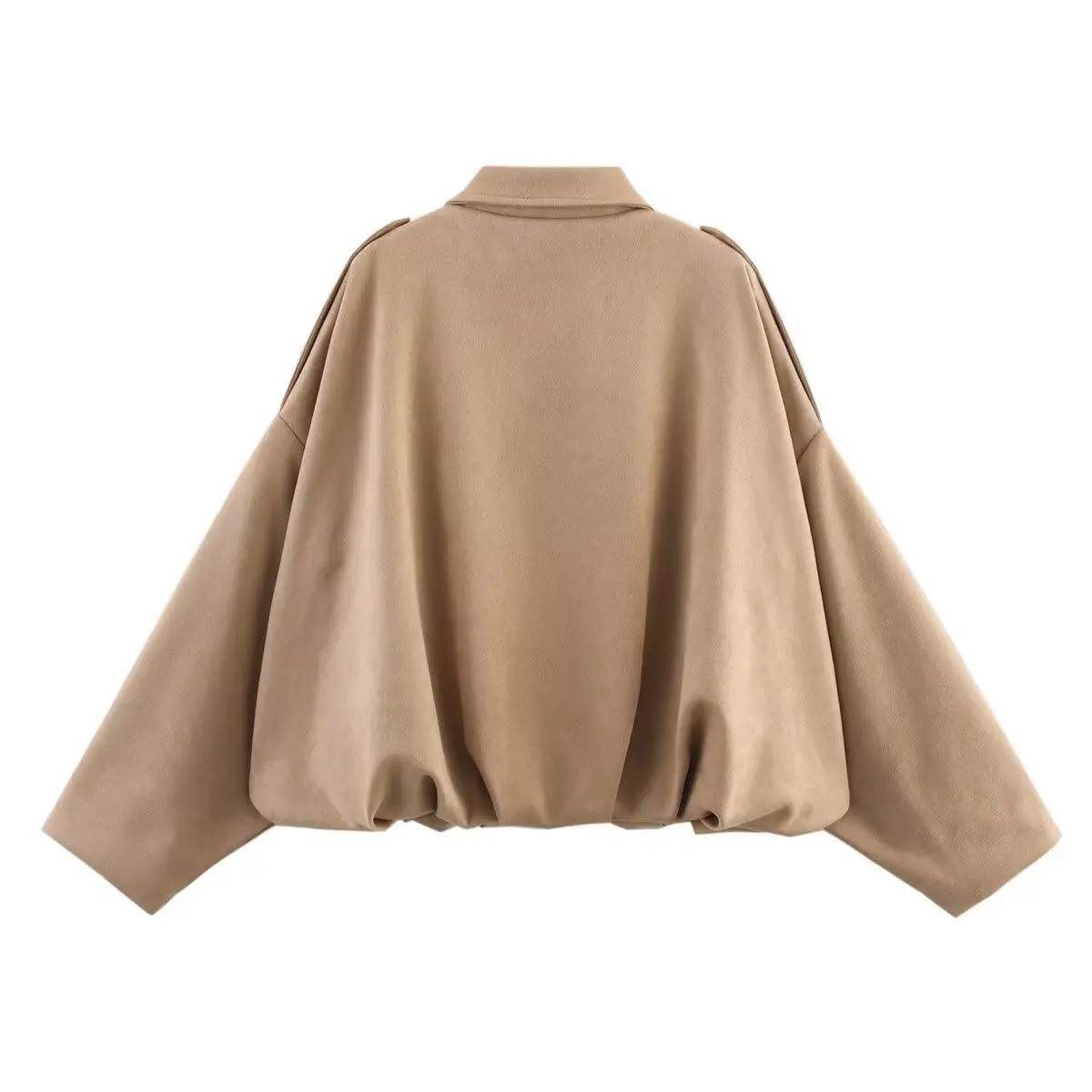 HH – veste Texture en daim pour femmes, manches longues, col rabattu, fermeture éclair élastique, bouton, solide, manteau tendance de printemps