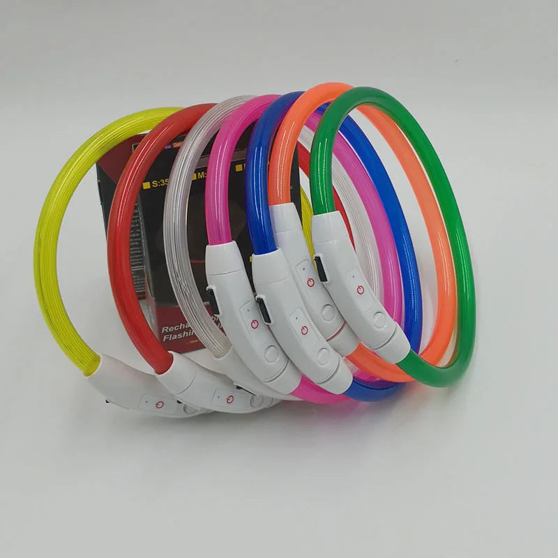 Collier de chien lumineux Led, collier de chargement USB, clignotant, bricolage, sécurité lumineuse, Anti-perte, collier pour chiens et chats, accessoires et fournitures