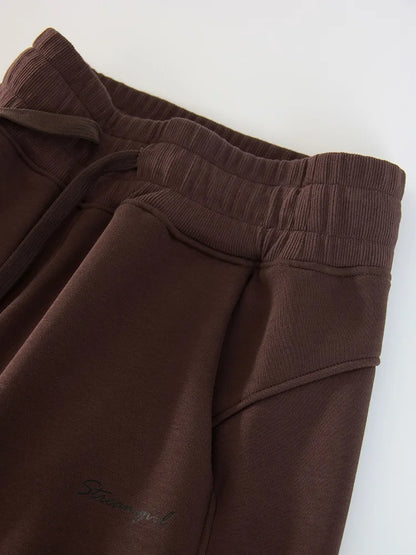Women Tracksuits Winter Fleece Sweatsuit Brown Warm Crop Zipper Hoodies And Sweatpants Set For Women 2 Piece Velvet Pants Sets