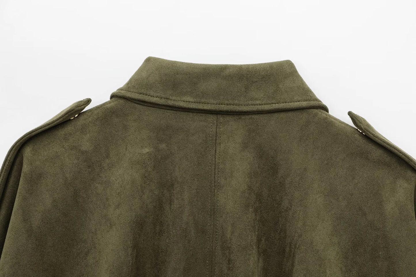 HH – veste Texture en daim pour femmes, manches longues, col rabattu, fermeture éclair élastique, bouton, solide, manteau tendance de printemps