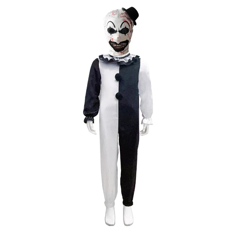 Terrifier fille Costume robe squelette enfant Cosplay effrayant horreur body combinaison Art le Clown Joker Halloween Costume masque Costume