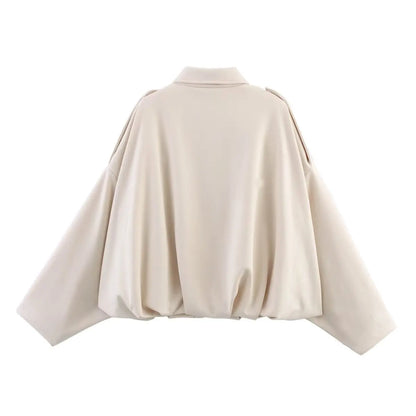 HH – veste Texture en daim pour femmes, manches longues, col rabattu, fermeture éclair élastique, bouton, solide, manteau tendance de printemps