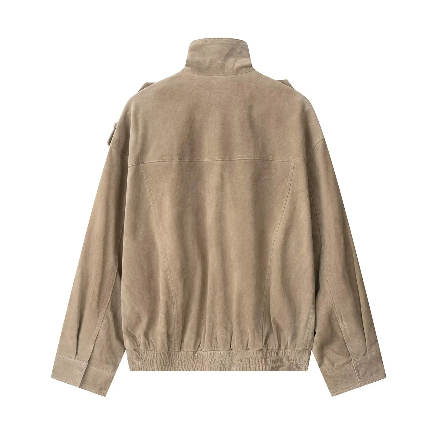 Women Suede Jacket 2025 New Spring Fashion Long Sleeve Zipper Loose Coat Chic Female High Street Outerwear ﻿