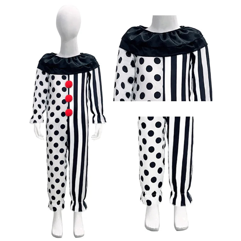 Terrifier fille Costume robe squelette enfant Cosplay effrayant horreur body combinaison Art le Clown Joker Halloween Costume masque Costume