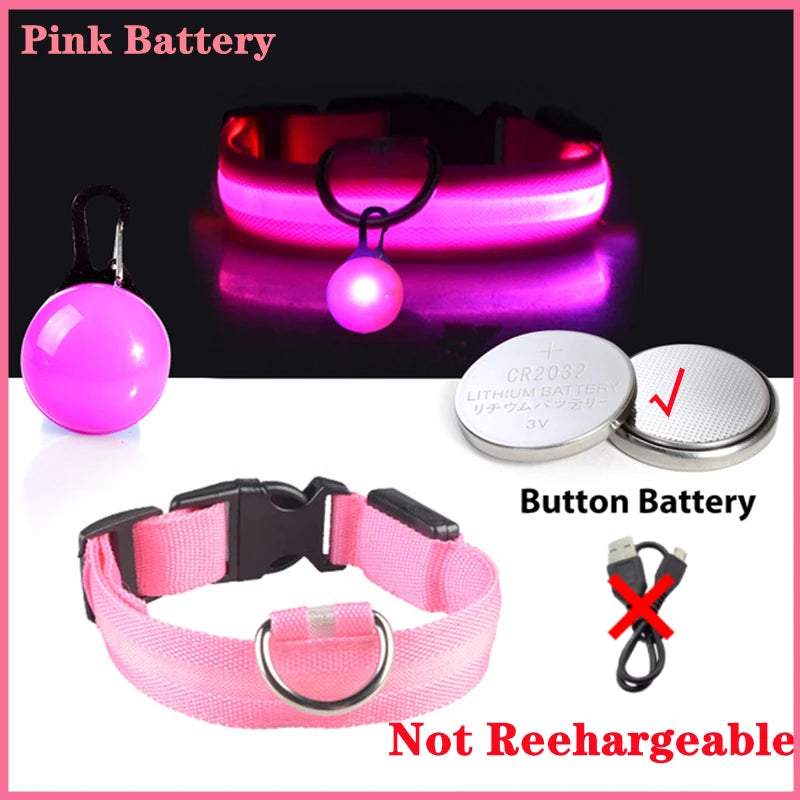 Collier de chien lumineux avec chargeur Usb, avec pendentif, lumière Led de luxe détachable, lumineux pour petits chiens et chats, collier de sécurité de nuit, vente en gros