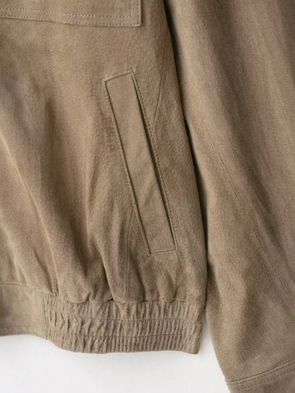 Women Suede Jacket 2025 New Spring Fashion Long Sleeve Zipper Loose Coat Chic Female High Street Outerwear ﻿