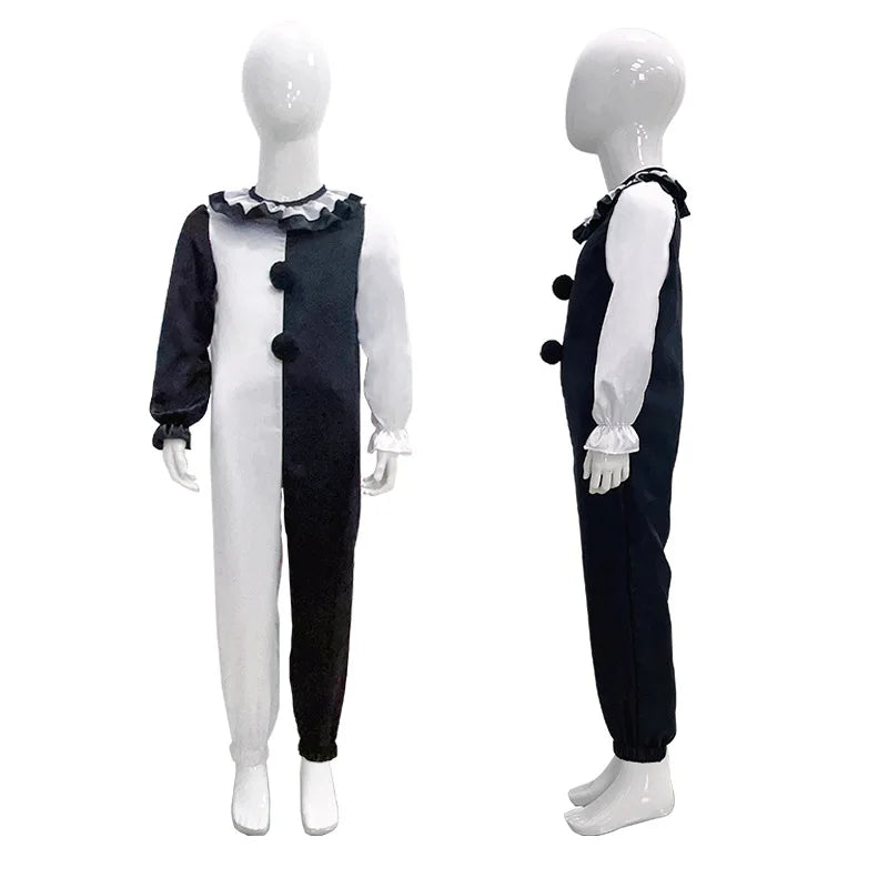 Terrifier fille Costume robe squelette enfant Cosplay effrayant horreur body combinaison Art le Clown Joker Halloween Costume masque Costume