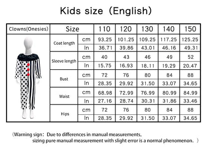 Terrifier fille Costume robe squelette enfant Cosplay effrayant horreur body combinaison Art le Clown Joker Halloween Costume masque Costume