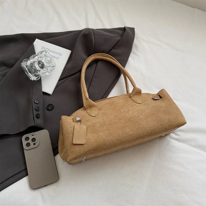 MOODS French Style Underarm Shoulder Bags For Women PU Suede Pure Color Top-handle Bag 2025 Autumn New Luxury Designer Handbags