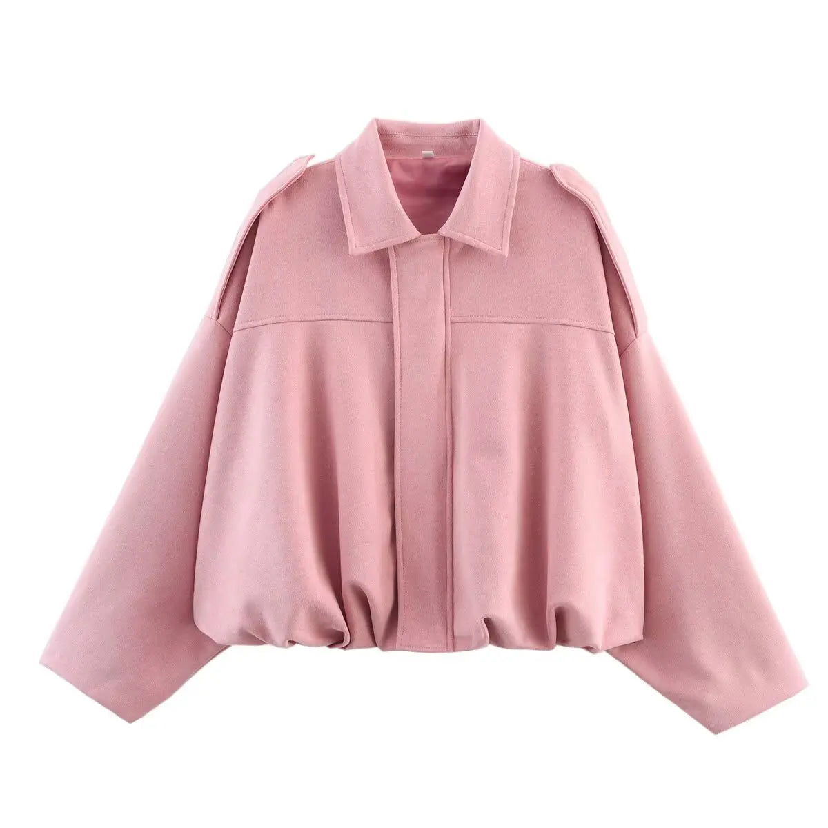 HH – veste Texture en daim pour femmes, manches longues, col rabattu, fermeture éclair élastique, bouton, solide, manteau tendance de printemps
