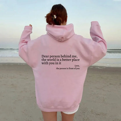 Cher personne derrière moi (Vous en avez assez) Sweat à capuche