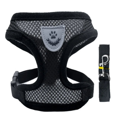 Cat Harness Vest Walking Leash For Puppy dog Collar Polyester Adjustable Mesh Dog Harness For Small Medium Pet Accessories